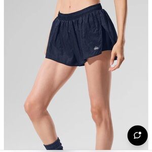 ALO Game Time Mid Rise Mesh Overlay Shorts.